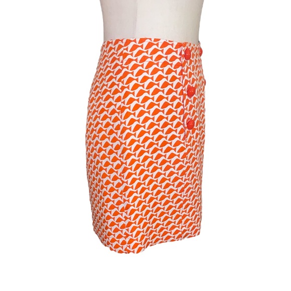 NWT Vineyard Vines Fish Geo Orange & White Mini Skirt - 6 - Picture 4 of 10